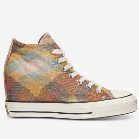 Missoni X Converse Hidden Heel Wedge Pastel Lux Wedges Sneakers Hi High Tops 8 - Picture 1 of 10